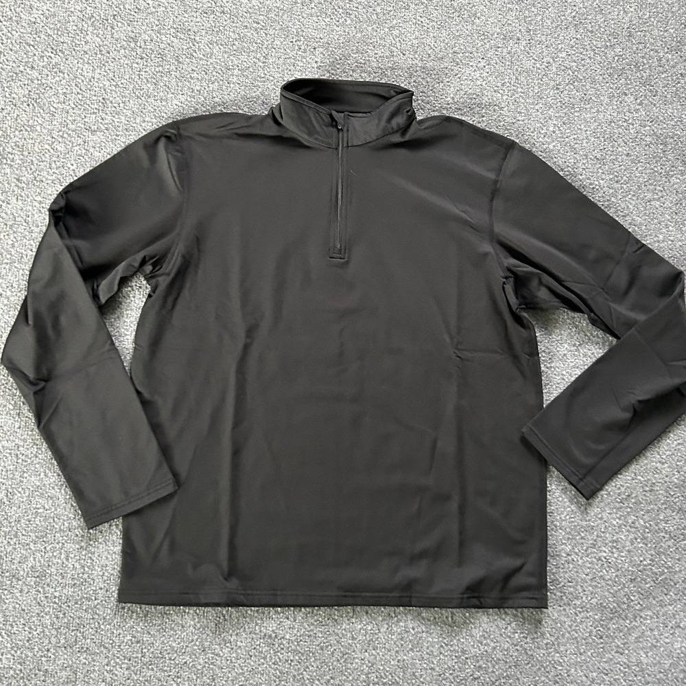 RefrigiWear Shirt Mens Small Black Base Layer Quarter 1/4‎ Zip Stretch Top